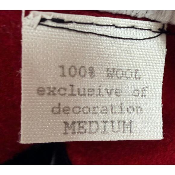 VTG Coloratura Red Wool Patchwork Maxi Coat Artsy Boho Avant Garde 80s 90s M - Picture 10 of 10